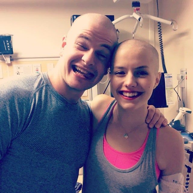 Cancer Leukemia bald and beautiful with great friends and smiles. Beautiful makeup